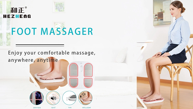 Hezheng Healthy Body Care Shiatsu EMS Pulse Foot Massager Machine Equipment Foot Massage Product